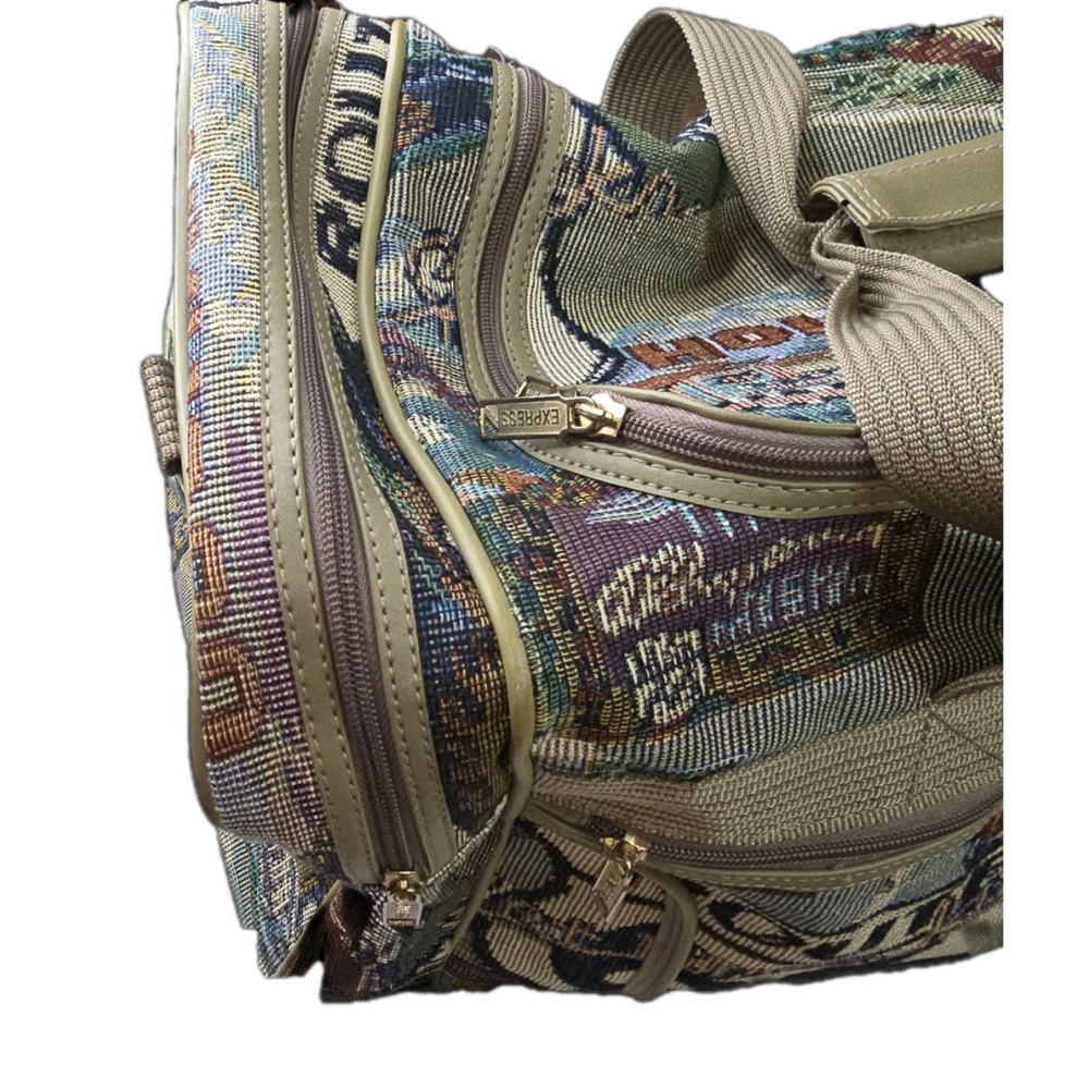 Vintage Pioneer Express Route 66 Tapestry Travel Weekender Duffel Bag - Picture 6 of 14